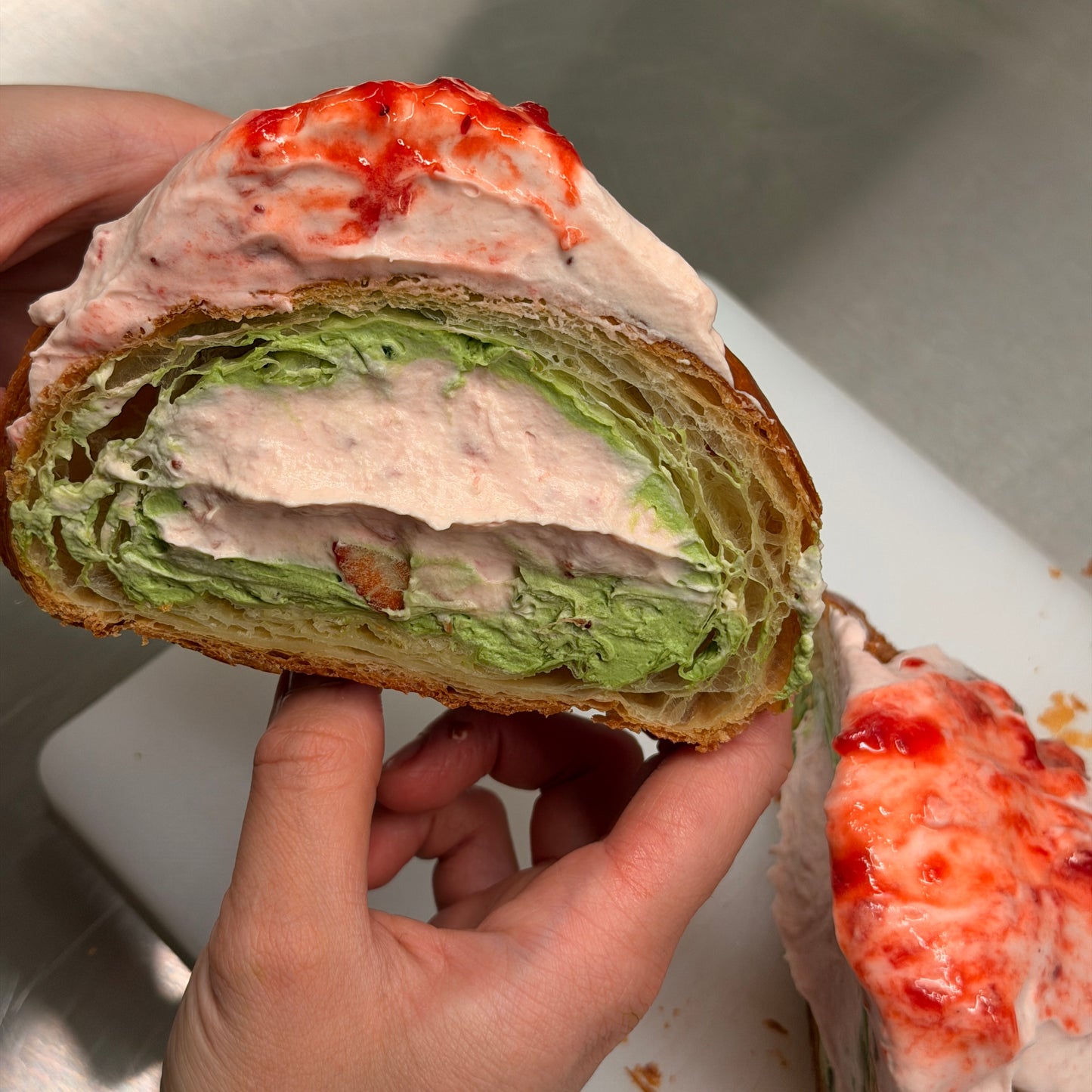 Strawberry Matcha Croissant